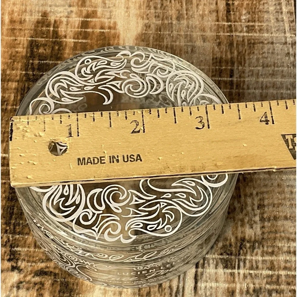 Vintage Lucien Lelong Face Powder Glass Jar Decorative Swirl Design 5oz
